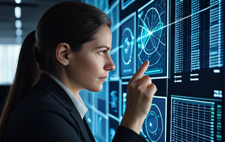 A professional female data strategist in a modest, dark business suit, intently analyzing a complex, glowing holographic display in a sleek, modern office. The display projects intricate diagrams of interconnected nodes and flowing energy, symbolizing sophisticated game mechanics and hidden synergies being uncovered. Her expression is thoughtful and focused, with a subtle hint of breakthrough. The office background is blurred, minimalist, and high-tech. Fully clothed, appropriate attire, safe for work, perfect anatomy, natural proportions, professional photography, high quality, well-formed hands, proper finger count, natural body proportions, family-friendly.