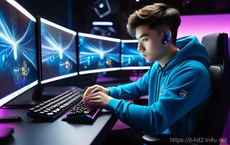 히트2 최고 레벨 달성법 - **Prompt:** A focused young gamer (male, around 16 years old), dressed in a casual yet stylish track...