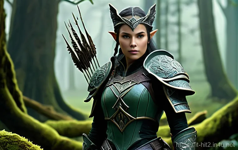 히트2 효율적인 사냥 루트 - **Prompt 1: Strategic Hunter in the Enchanted Forest**
    A female fantasy adventurer, dressed in p...