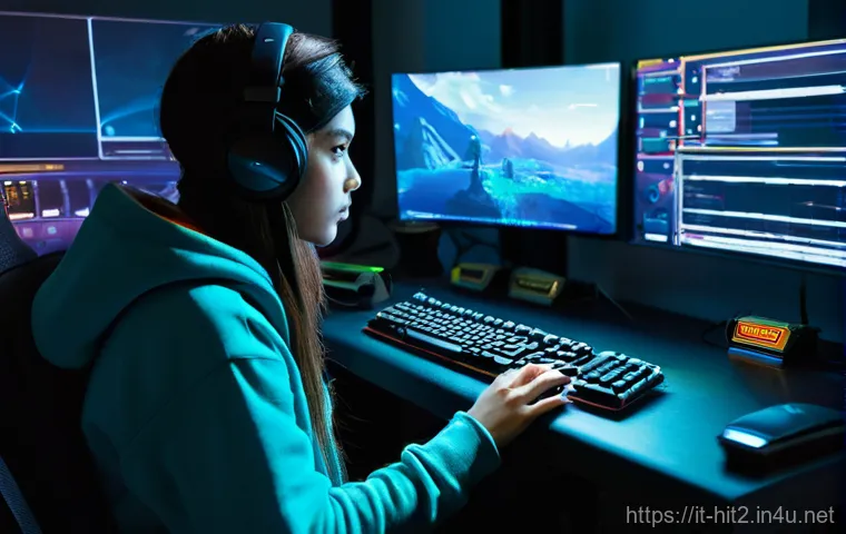 히트2 이벤트 참여 보상 - **Prompt 1: The Strategist's Study**
"A wide-angle shot of a young adult gamer, gender-neutral, ...
