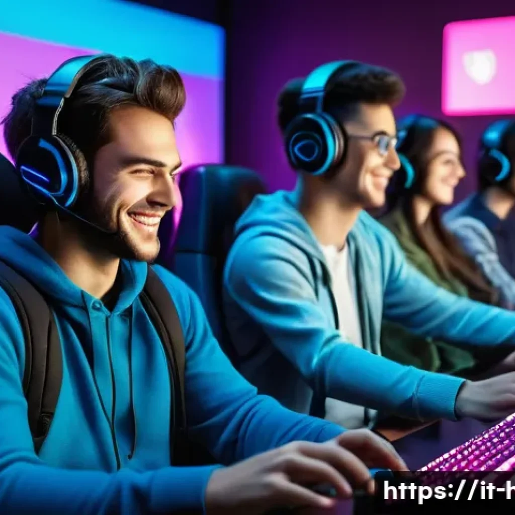 히트2 길드 매칭 시스템 - **Prompt:** A vibrant and diverse group of gamers, ages ranging from teens to adults, happily connec...