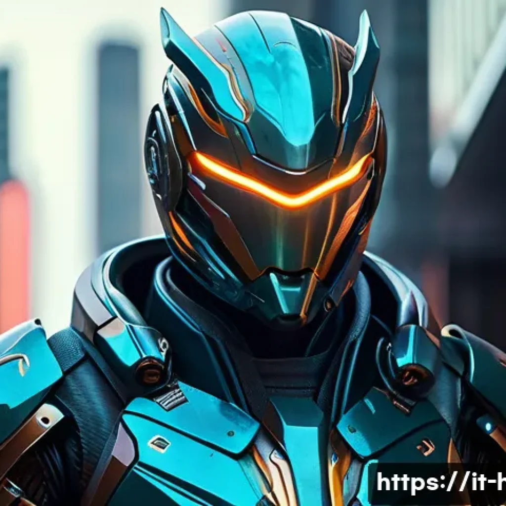 히트2 팬아트 및 스킨 제작 가이드 - A highly detailed digital artwork of a futuristic warrior character wearing custom-designed armor in...
