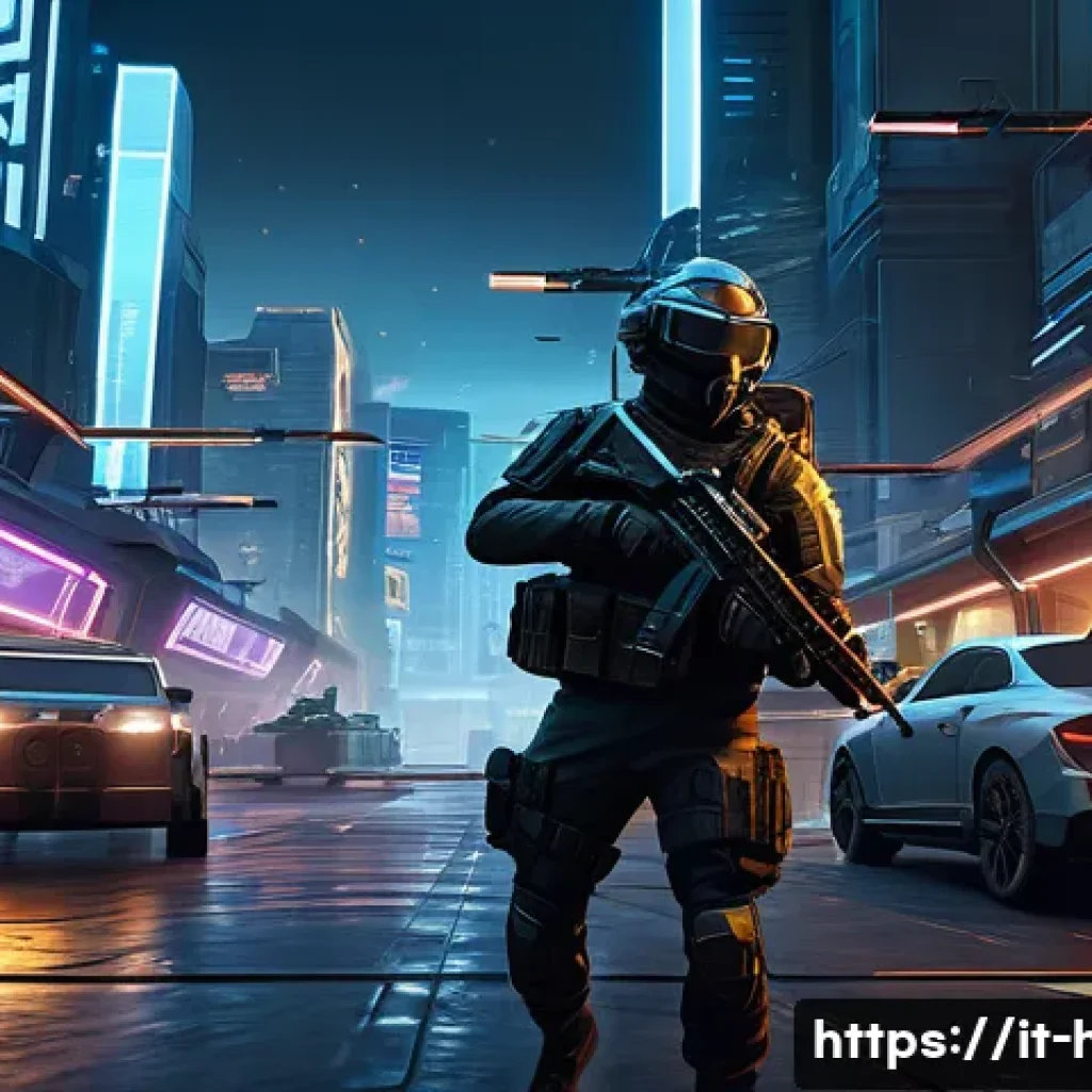 히트2 유저 리뷰 모음 - A dynamic mobile game combat scene showcasing fluid and precise controls: a futuristic urban battlef...