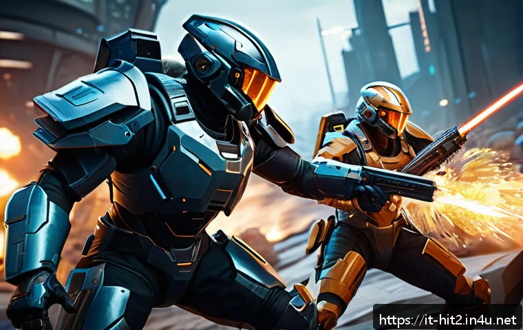 히트2 정기 업데이트 리뷰 - A dynamic battle scene in a futuristic arena showcasing diverse heroes using newly introduced custom...